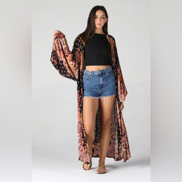 Tie dye printed duster kimono - Picture 6 of 6